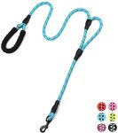 Rope Dog Leash 6ft Long,Traffic Padded Two Handle,Heavy Duty,Reflective Double Handles Lead for Control Safety Training,Leashes for Large Dogs or Medium Dogs,Dual Handles Leads(Light Blue)