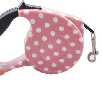 16.5 ft Pet Dog Cat Puppy Retractable Leash Traction Rope Walking Lead Leash (Pink)