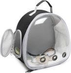 Small Animal Carrier Backpack Space Capsule Bubble Window Carrier Backpack for Lizard Guinea Pig (Black)