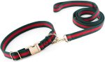 Premium Dog Collar, Cute Dog Collars Luxury Style, Durable Pet Collars and Dog Leash with Metal Buckle Safety for Puppy Small Dogs