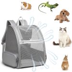 Cat Backpack Carrier，Cat Travel Backpack for Small Dog and Large Cat，Collapsible Fully Ventilation Design Fit Camping Traveling Cycling Hiking Outdoors Up to 15 Lbs（Gray）