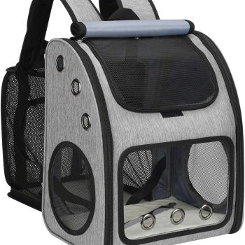 Expandable Pet Carrier Backpack for Cats, Dogs and Small Animals, Portable Pet Travel Carrier, Super Ventilated Design, Airline Approved, Ideal for Traveling/Hiking/Camping