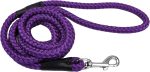 Pet Rope Dog Leash - Tangle-Free Walking - Soft-Braided Nylon - Fade-Resistant Colors with Snap Swivel Hook - Purple, 1/2" x 06'