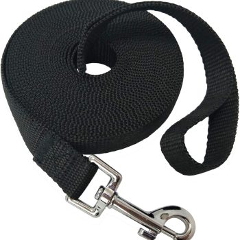 Nylon Training Dog Leash for Small Medium Large Dogs,  Puppy Lead for Obedience Recall Training, Camping (20ft, Black)