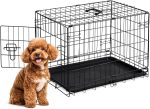 30 Inch Single Door Dog Crate, Metal Pet Kennel with Secure Lock, Foldable Design, Removable Tray for Easy Cleaning, Portable Puppy Cage for Small Dogs, Ideal for Training & Travel
