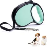 Retractable Dog Leash - Tangle Free - Heavy Duty - Strong Nylon for Small, Medium and Large Dogs - Dog Walking Leash - One Button Break and Lock - No Tangle Anti-Slip Handle (Green)