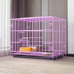 Puppy Crate, Animal cage, pet Playpen, Metal Wire Folding Dog Cage with Removable Tray, Travel Indoor and Outdoor Puppy Playpen, Easy to Carry(Purple,50 * 33 * 38cm)