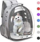 Bubble Carrying Bag for Small Medium dogs Cats, Space Capsule Pet Hiking backpack, Airline Approved Travel carrier - Grey