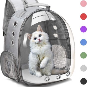 Bubble Carrying Bag for Small Medium dogs Cats, Space Capsule Pet Hiking backpack, Airline Approved Travel carrier - Grey