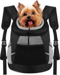 Dog Backpack Carrier, Front Chest Carrier for Small Dogs, Pet Carrying Bag for Travel Hiking Cycling Outdoor Black M(Suggested Pet Height 11-14 in, 7-13 lbs)