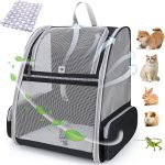 Cat Backpack Carrier, Ideal for Small Animals & Puppies, Outdoor Adventures, Vet Transport. Fully Ventilated Design for Ultimate Comfort On-The-Go