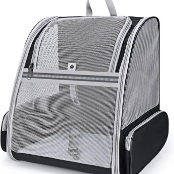 Cat Carrier Backpack, Dog Backpack, Ventilate Pet Cats Puppy Dogs Birds Bunny Backpack for Travel Indoor Outdoor Use(Black)